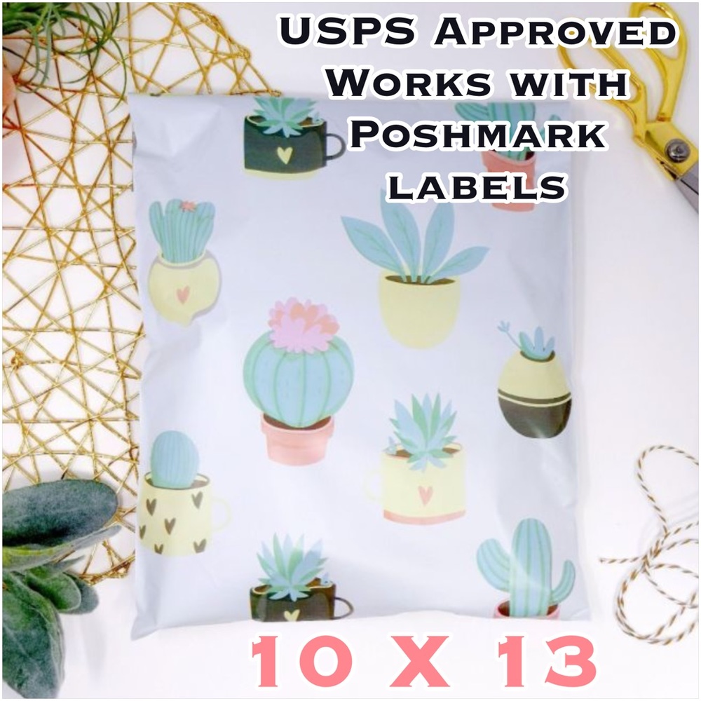 50 10X13 Poly Mailers Succulent in Pots BOHO CHIC Shipping Envelopes PRICE FIRM - Picture 2 of 6